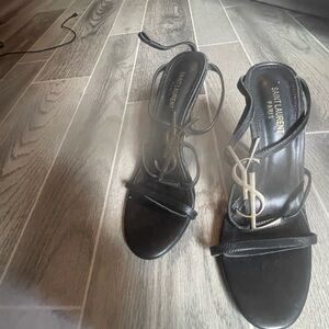 Saint Laurent Black Strappy Heels